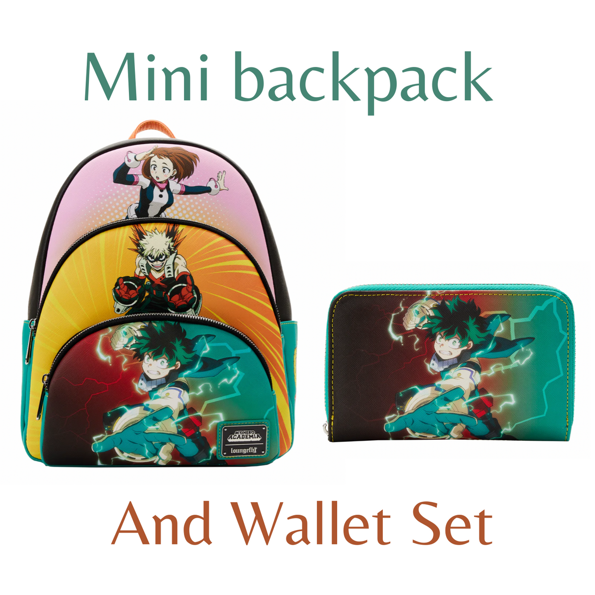 Mini backpack discount with matching wallet