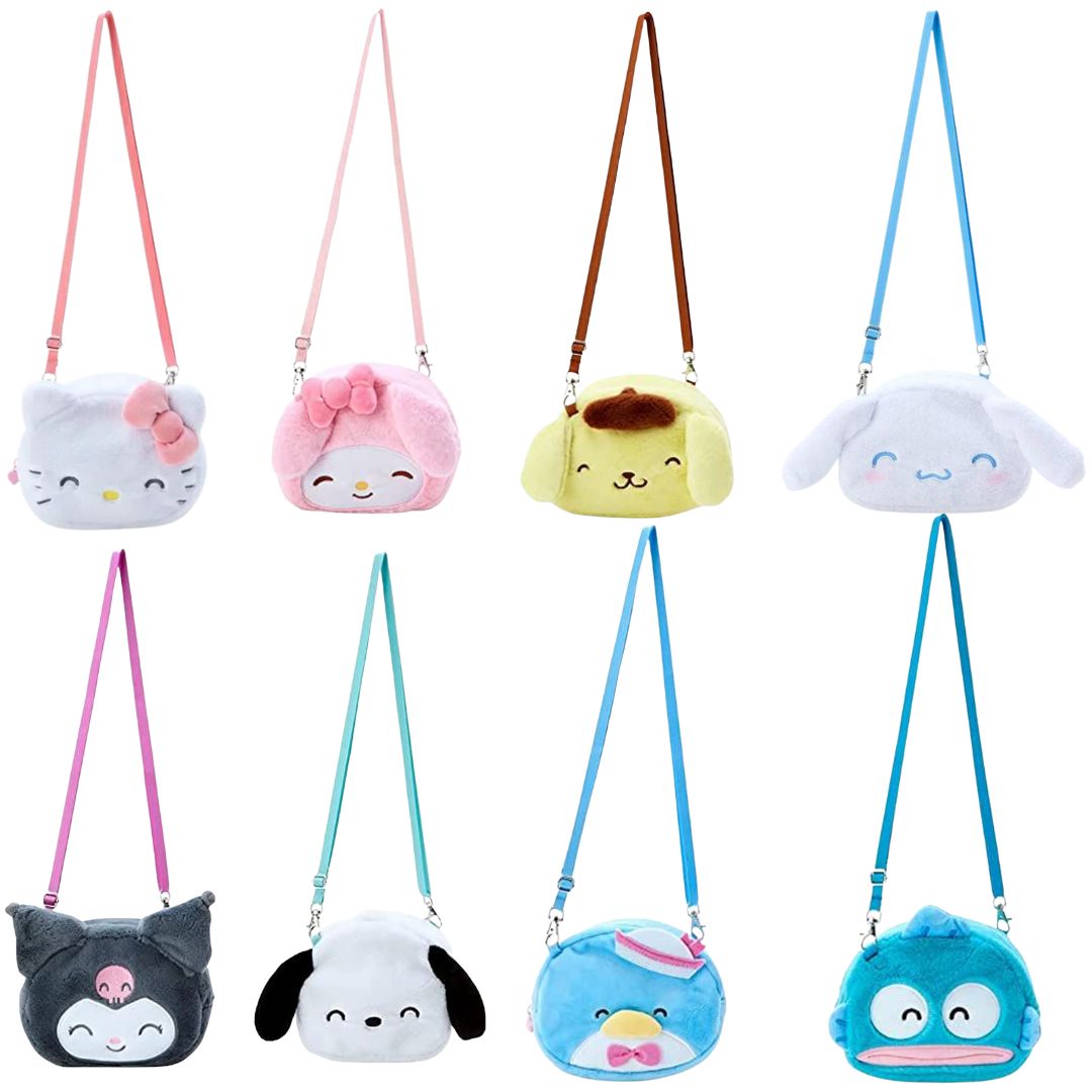 Sanrio Big Face Shaped Fluffy Crossbody Bag - Hello Kitty