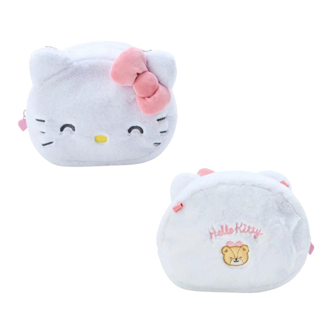 Sanrio Big Face Shaped Fluffy Crossbody Bag - Hello Kitty