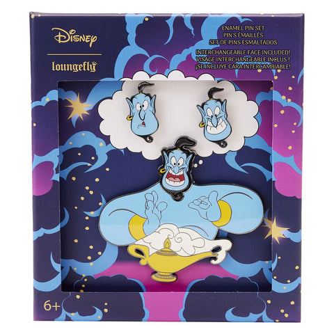 Loungefly Disney Aladdin Genie Mixed Emotions 3pc Pin Set