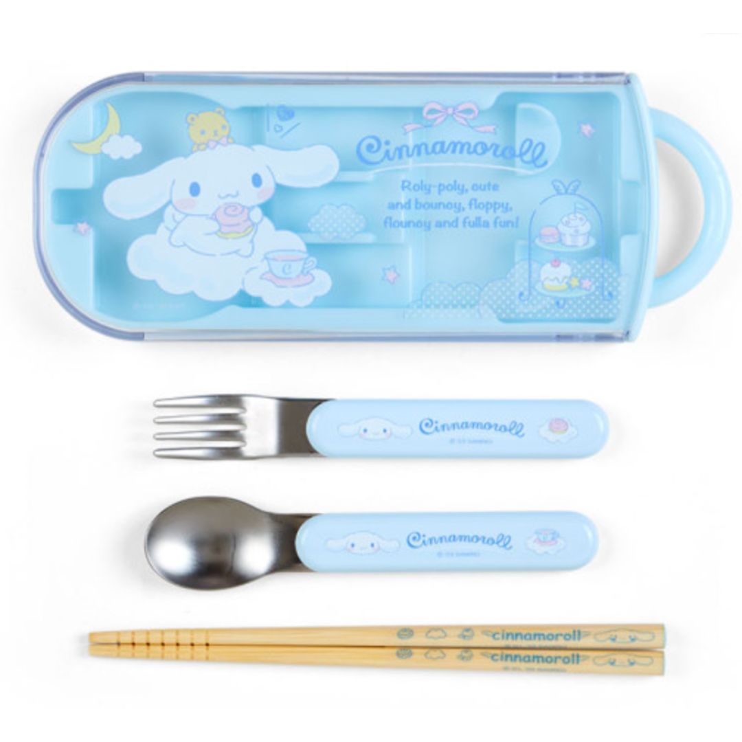 Pokemon Spoon, Fork, Chopsticks Utensil Set with Case for Kids,  Antibacterial Material