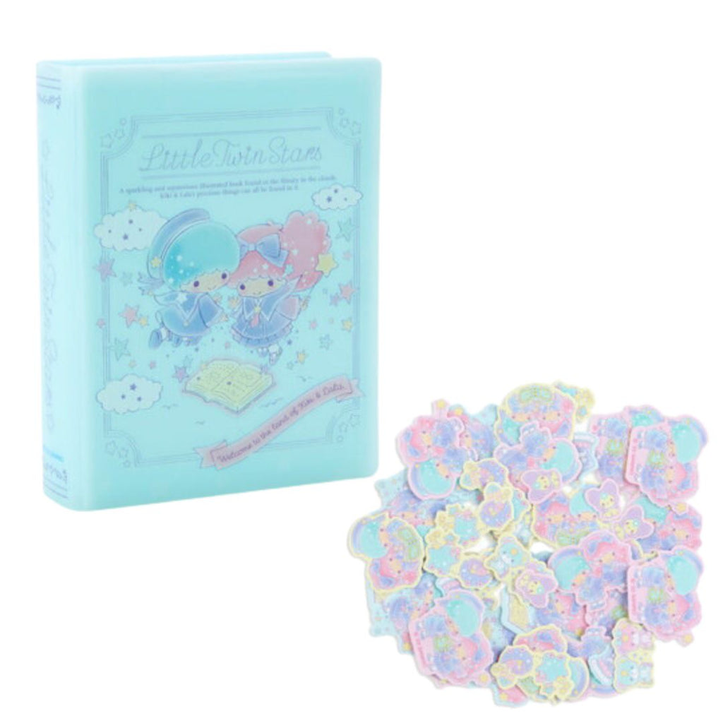 Japan Sanrio Original Sticker with Case - Little Twin Stars / Illustrated Book