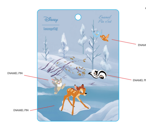 Loungefly Disney Bambi Snow Day 4pc Pin Set