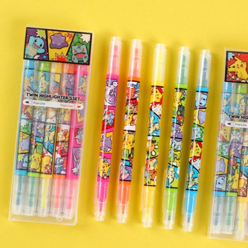 POKEMON TWIN HIGHLIGHTER 5 COLOR SET