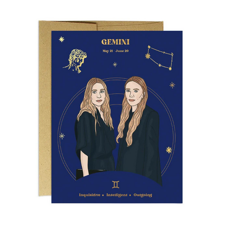 Gemini Star Sign Pop Culture Zodiac Card