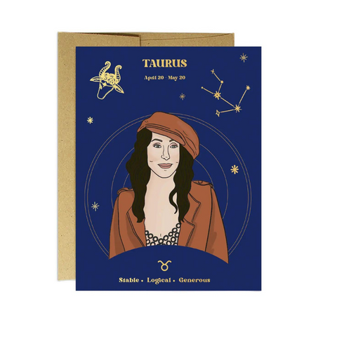 Taurus Star Sign Pop Culture Zodiac Card