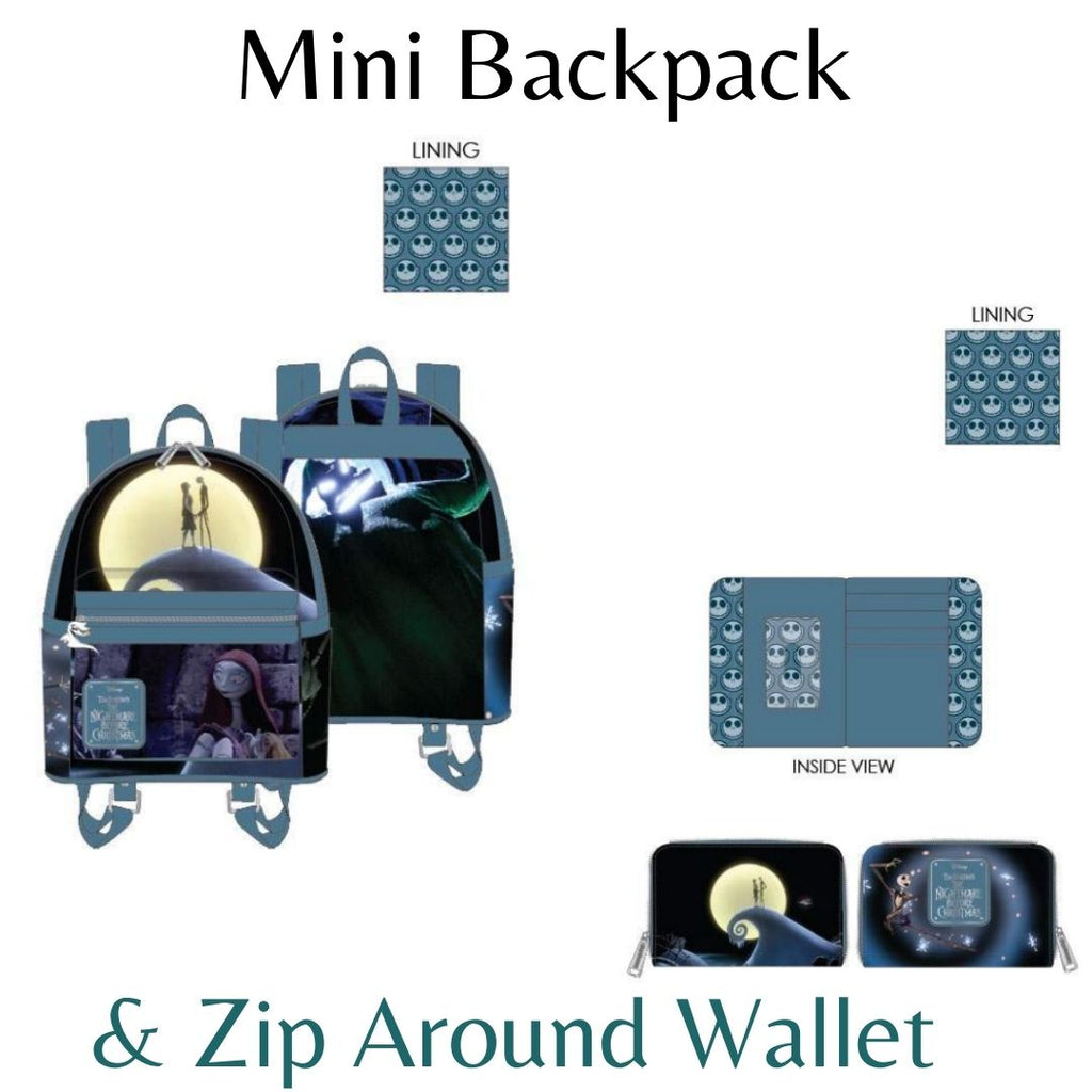 Loungefly Disney Nightmare Before Christmas Final Frame Mini Backpack And Wallet Bundle