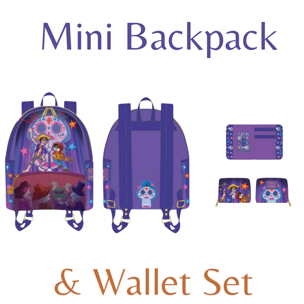 Loungefly Pixar Moments Miguel And Hector Performance Mini Backpack & Wallet Bundle