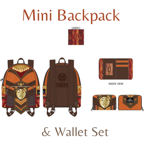 Loungefly Marvel Black Panther Okoye Cosplay Mini Backpack & wallet