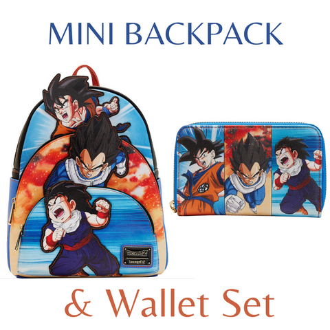 Loungefly Dragon Ball Z Triple Pocket Mini Backpack And Wallet Bundle