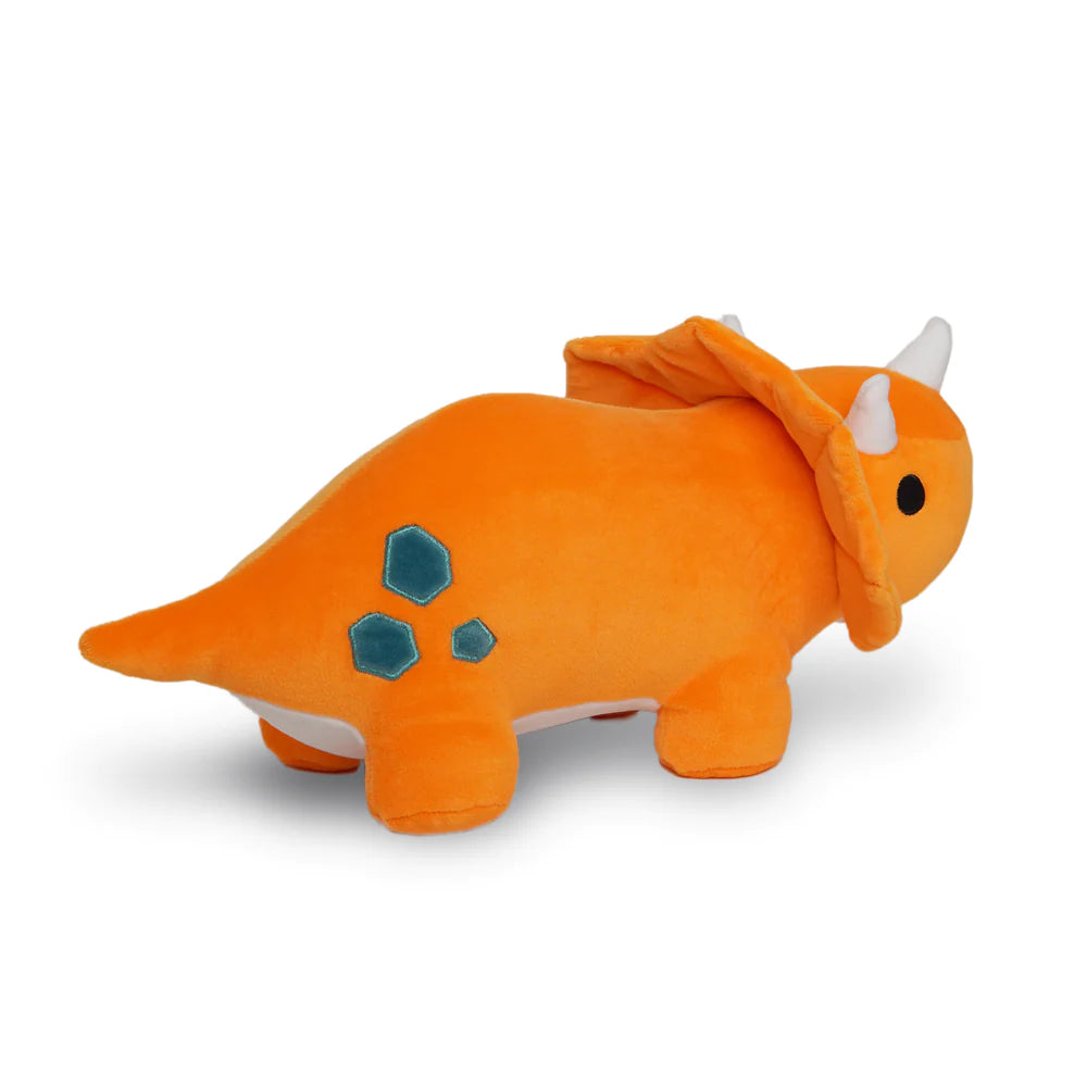 Orange Triceratops Plush Stuffed Animal