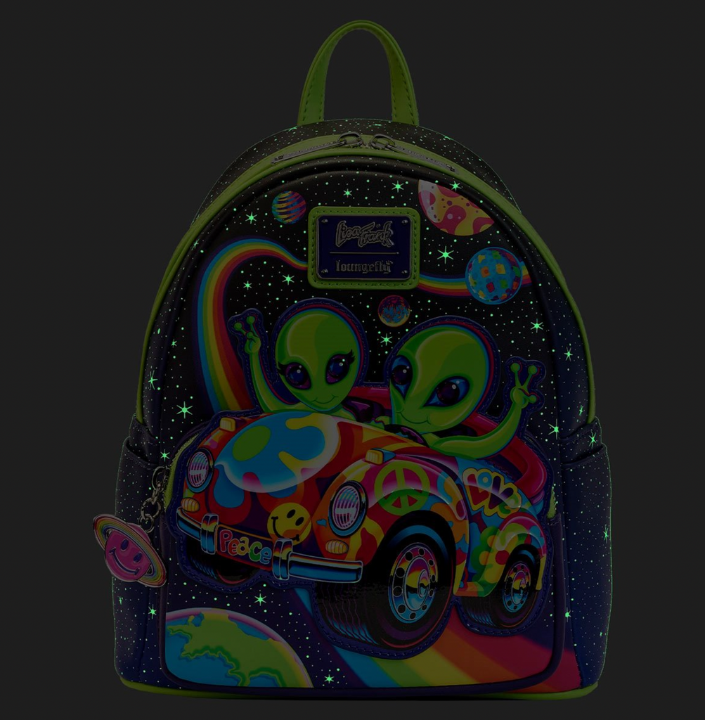 Loungefly Lisa Frank Cosmic Alien Ride Glow Mini Backpack