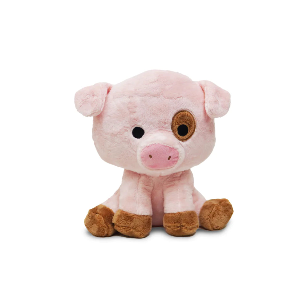 Fuzzy Sitting Spotted Pig Plush Stuffed Animal